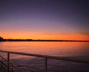 Obraz premium Brisbane skyline sunset coast