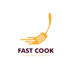 Fototapeta premium Spatula Fast food Logo Design Vector