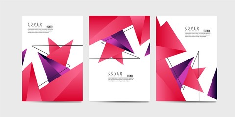 Covers with minimal design. Colourful gradient geometric backgrounds for your design. Applicable for Banners, Placards, Posters, Flyers etc. Eps10 vector