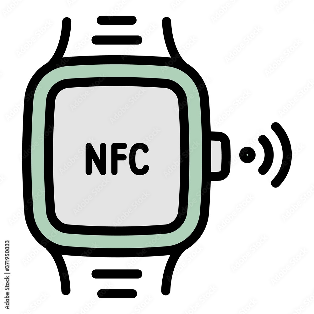 Poster nfc smartwatch icon. outline nfc smartwatch vector icon for web design isolated on white background