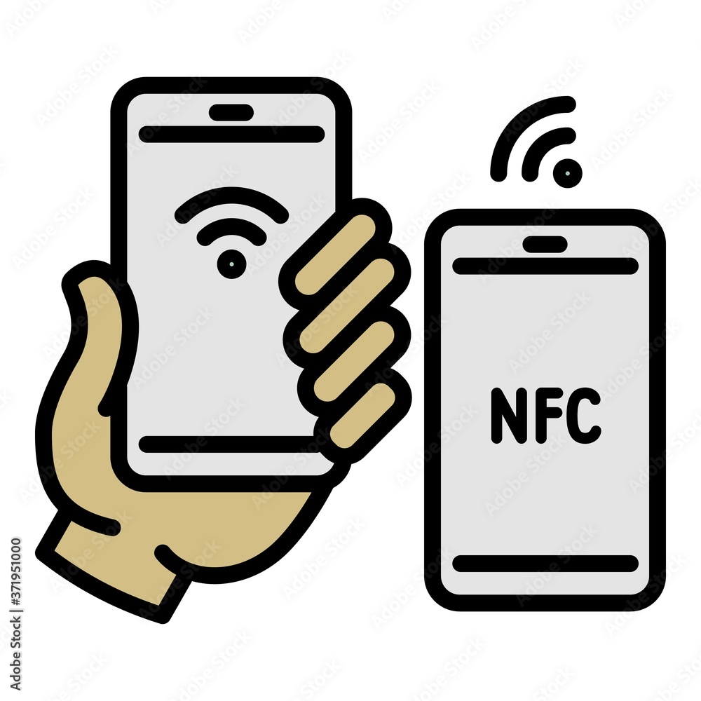 Poster nfc shop payment icon. outline nfc shop payment vector icon for web design isolated on white backgro