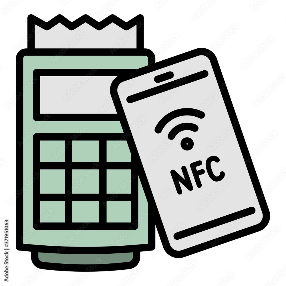 Poster nfc payment machine icon. outline nfc payment machine vector icon for web design isolated on white b