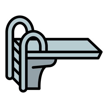 recommend clip art: Pool jump board icon. Outline pool jump board vector icon for web design isolated on white background