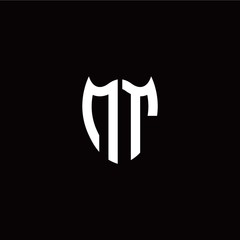 Initial N T letter with shield modern style logo template vector