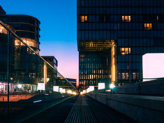Sunset in Düsseldorf harbor