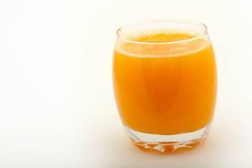 Glass of orange juice isolated on white -clipping path