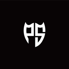 Obraz premium Initial P S letter with shield modern style logo template vector