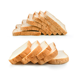sliced bread on white background