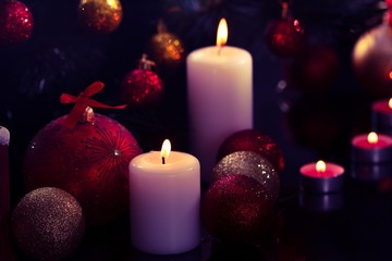 background christmas decoration holiday tree, closeup.