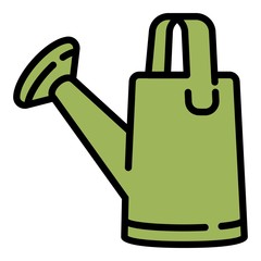 Garden watering can icon. Outline garden watering can vector icon for web design isolated on white background
