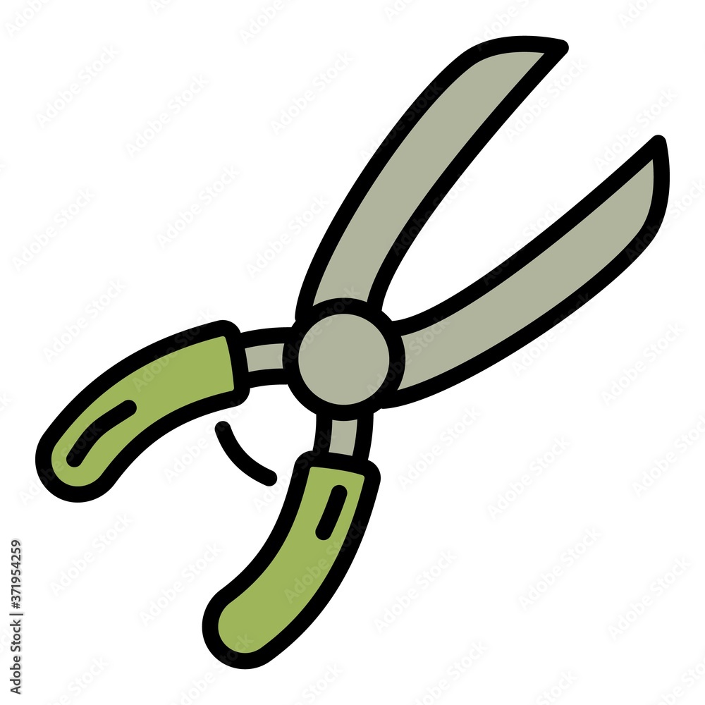 Poster gardening bush scissors icon. outline gardening bush scissors vector icon for web design isolated on