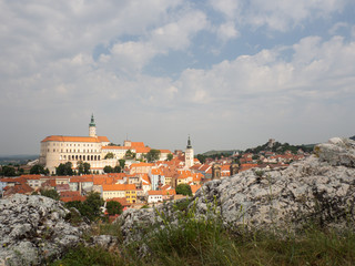 Obraz premium Mikulov town, view of historic centre of czech town Mikulov, South Moravia