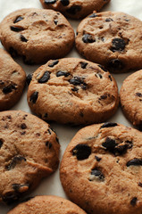 Vertical image.Closeup of tasty chocolate biscuits