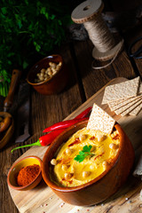 Delicious hummus paste with lemon and chilli