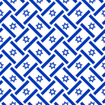 seamless pattern of israel flag. vector illustration. print, book cover, wrapping paper, decoration, banner and etc