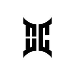 OC monogram logo with curved side