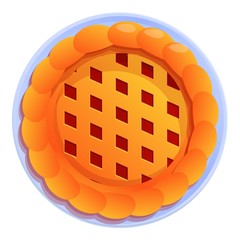 Apple pie icon. Cartoon of apple pie vector icon for web design isolated on white background