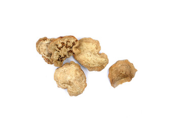 dried eggplant on white background