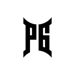 PG monogram logo with curved side