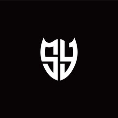 Initial S Y letter with shield modern style logo template vector
