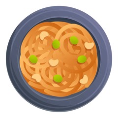 Vegetable pasta icon. Cartoon of vegetable pasta vector icon for web design isolated on white background
