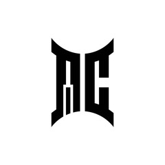 QC monogram logo with curved side