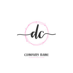 D C DC Initial handwriting and signature logo design with circle. Beautiful design handwritten logo for fashion, team, wedding, luxury logo.