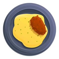 Food mashed potatoes icon. Cartoon of food mashed potatoes vector icon for web design isolated on white background