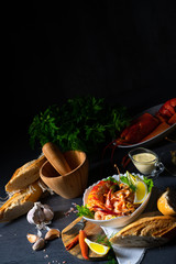 Lobster - crab salad with pasta