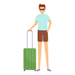 Family holidays travel bag icon. Cartoon of family holidays travel bag vector icon for web design isolated on white background