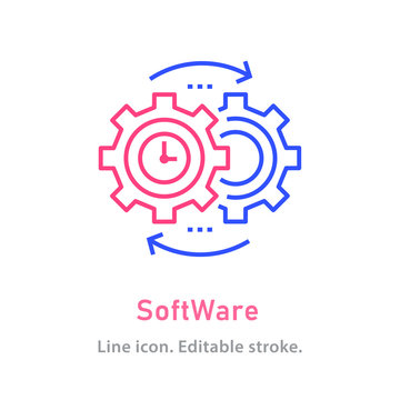 Software Line Icon On White Background. Editable Stroke.