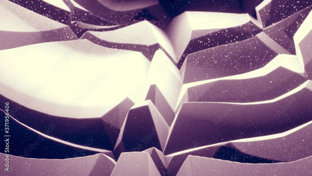 Poster abstract waves of soft black matte material with light inner glow and glitters on morphing surface. 