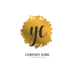 Y Z YZ Initial handwriting and signature logo design with circle. Beautiful design handwritten logo for fashion, team, wedding, luxury logo.