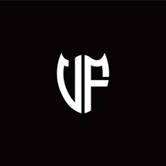 Initial V F letter with shield modern style logo template vector