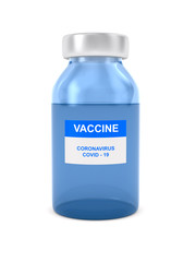 vaccine from covid-19 on white background. Isolated 3D illustration