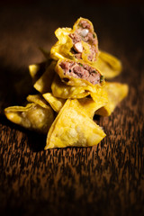 Fried Dumplings on a board