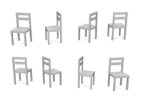 3D chair on white background