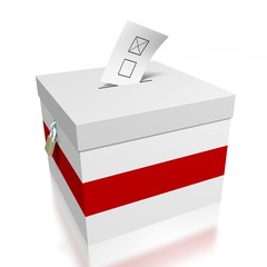 Voting in Belarus, ballot box - 3D illustration