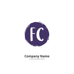 F C FC Initial handwriting and signature logo design with circle. Beautiful design handwritten logo for fashion, team, wedding, luxury logo.