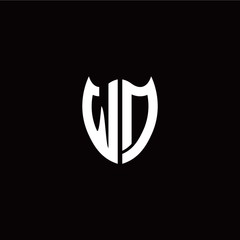 Initial W D letter with shield modern style logo template vector