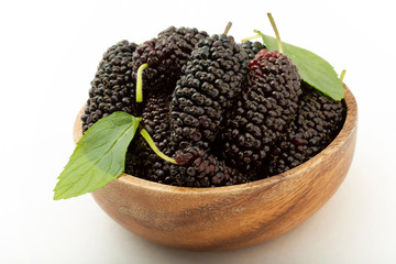 fresh and ripe mulberries background