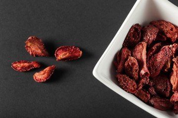 Dried Strawberry Slices Ready to Eat. Organic Food.