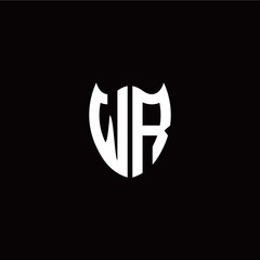 Initial W R letter with shield modern style logo template vector