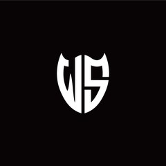 Initial W S letter with shield modern style logo template vector