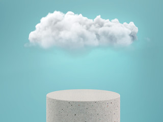 Abstract round stage with With Cloud, minimal podium display background.