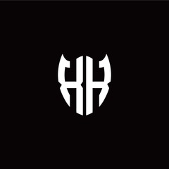 Obraz premium Initial X K letter with shield modern style logo template vector