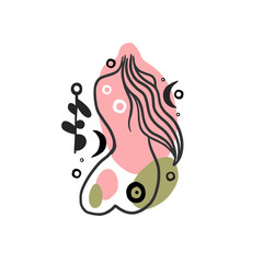 Abstract form drawing style.Decoration element isolated in white background