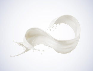 Milk splash isolated on background, liquid or Yogurt splash.