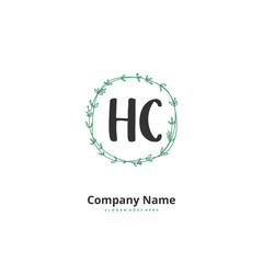 H C HC Initial handwriting and signature logo design with circle. Beautiful design handwritten logo for fashion, team, wedding, luxury logo.