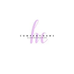 H C HC Initial handwriting and signature logo design with circle. Beautiful design handwritten logo for fashion, team, wedding, luxury logo.